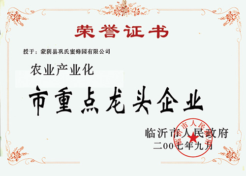 鞏氏蜜蜂園榮譽資質